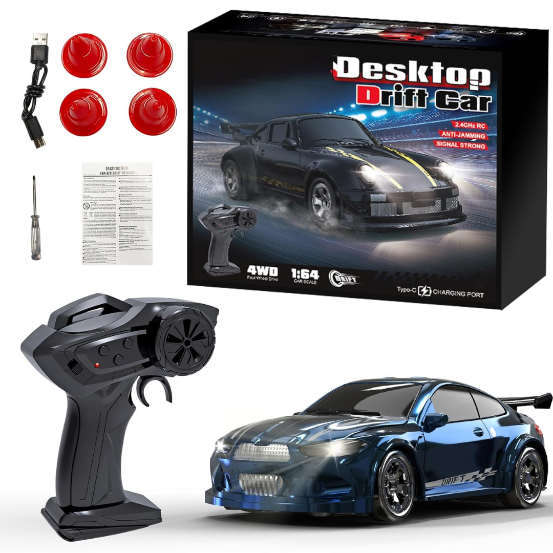 Turbo-Drift-MiniAuto im Taschenformat mit Lichtern.