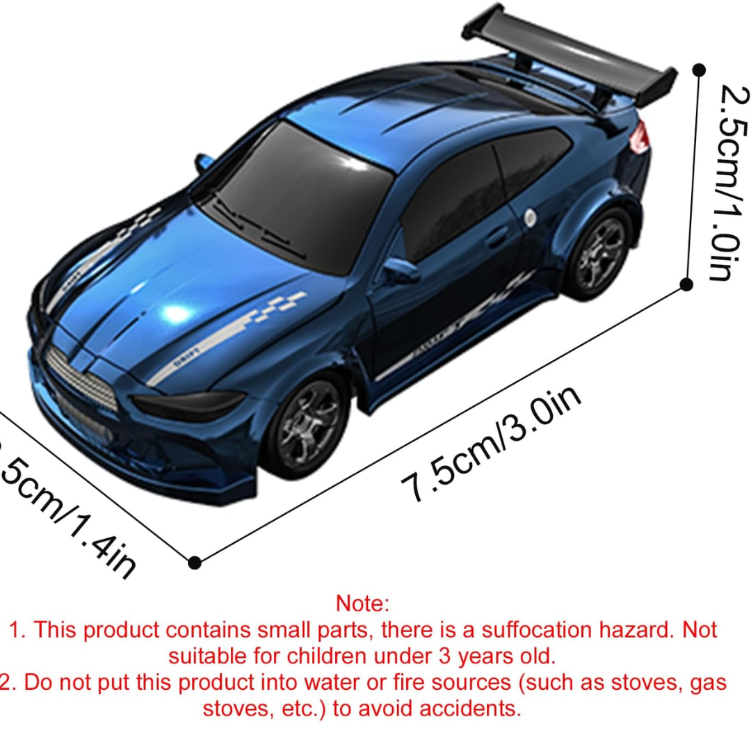 Turbo-Drift-MiniAuto im Taschenformat mit Lichtern.