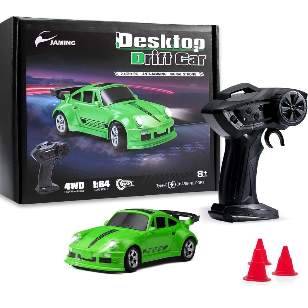 Turbo-Drift-MiniAuto im Taschenformat mit Lichtern.