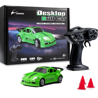 Turbo-Drift-MiniAuto im Taschenformat mit Lichtern.